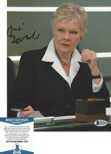 JUDI DENCH SIGNED M JAMES BOND 8x10 MOVIE PHOTO SKYFALL ACTRESS BECKETT COA BAS