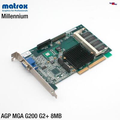AGP Graphic Card Matrox Millennium G200 G2 Mila / 8D 8MB Video VGA (16MB Max)