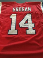 STEVE GROGAN AUTOGRAPHED RED JERSEY   J.S.A. AUTHENTICATED