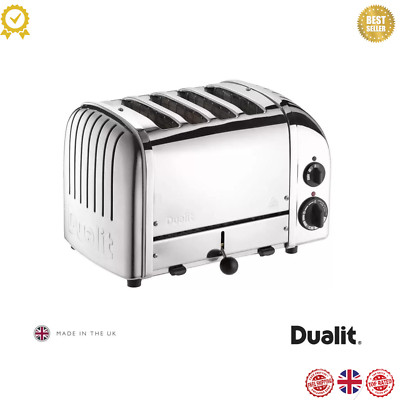 Dualit Classic 4 Schlitz Toaster mit Sandwichkäfig Edelstahl poliert 40590