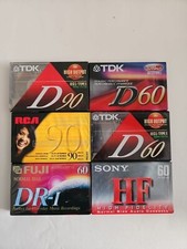 New Sealed Blank Cassette Lot of 6 Sony TDK RCA FUJI 60 90 