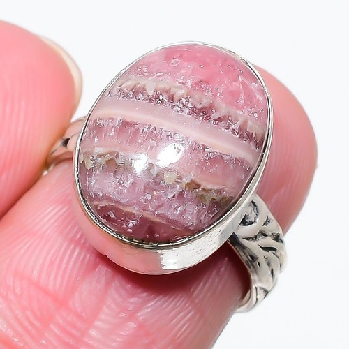 Echte Rhodochrosit Ring Für Frauen, Sterling Silber Ring, Boho Ring, Naturstein Ring, Echte Rosa Stein, Statement Ring