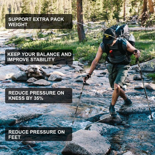 Collapsible Trekking Poles Hiking Walking Sticks Folding Alpenstock Anti-shock - Picture 5 of 15