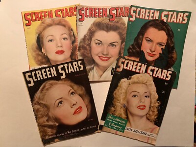 SCREEN STARS 1940s MAGAZINE LOT OF FIVE LANA TURNER ELLA RAINES ANN SOTHERN