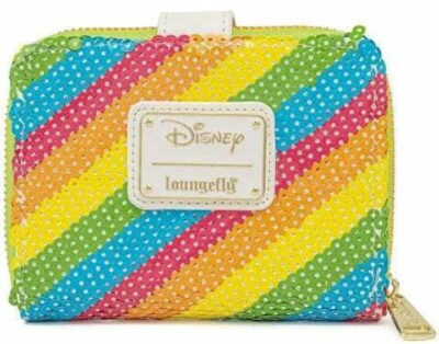 Rainbow sequin og loungefly with wallet RARE Loungefly Disney Planet Minnie UV Reactive Pink  main image 4