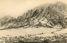 Green Mountain & Flatirons, Boulder, CO Colorado 1912 RPPC Photo Postcard Copy