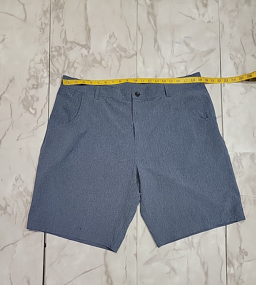 Straight Down Performance Heathered Blue Golf Ath… - image 2