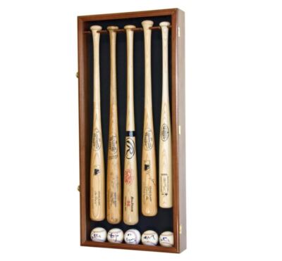 LUXURY Display Case 5 Baseball Bats Balls Collection Memorabilia Box ...