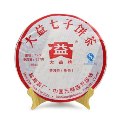 TAETEA 7572 Ripe Puer Tea Dayi Shu Puer Tea Cake 357g/12.59oz