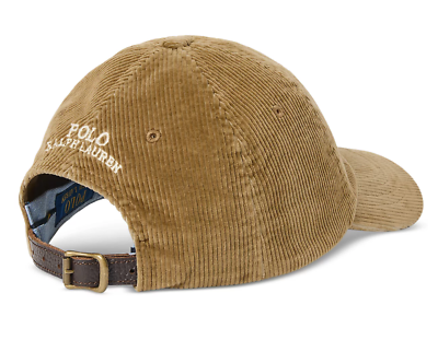 BN Polo Ralph Lauren men's Polo Khaki Corduroy Cap Ball Hat One
