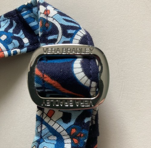 Vera Bradley Purse Blue W/ Multi Color Paisley & Flowers Many Zipper Pockets - Picture 7 of 10