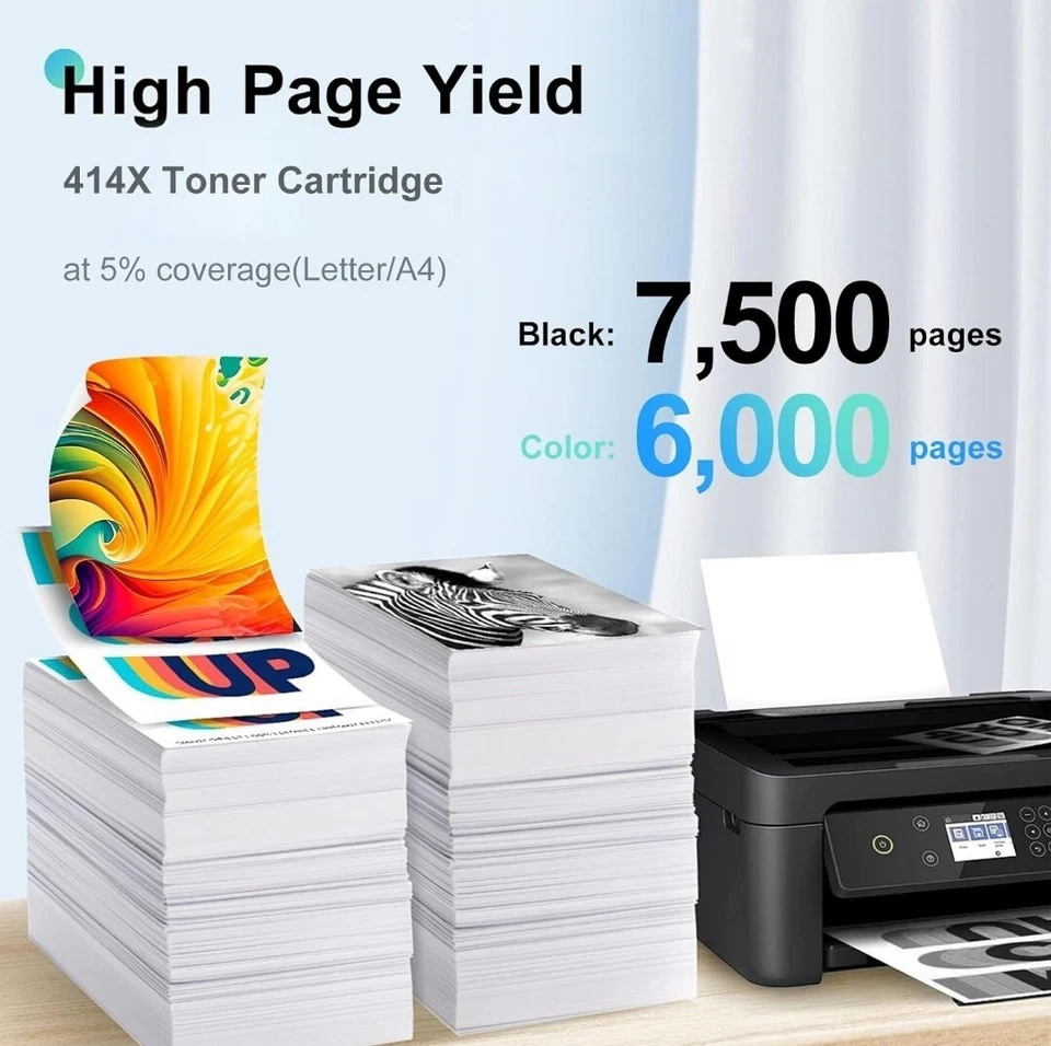 WITH CHIP 4x Toner for HP 414X W2020A Laserjet Pro MFP M479fdw M479fdn M454dn - Image 3 of 4