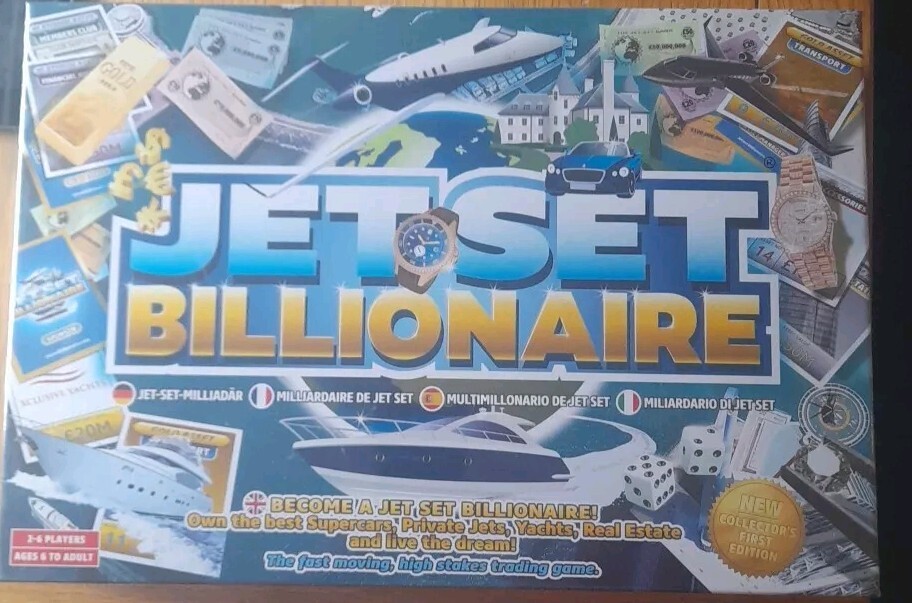 Jet Set Billionaire -  Trading Board Game Fast Moving High Stake - new/sealed
