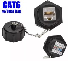 CAT.6 Shielded RJ45 Ethernet Industrial Panel Mount Punch Down Coupler Dust Cap