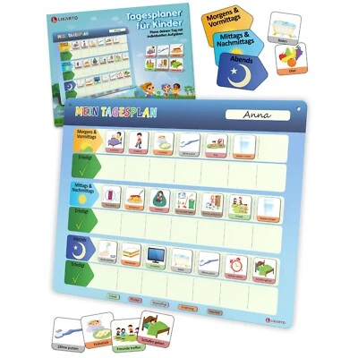 LIKARTO Tagesplaner für Kinder - Montessori Magnettafel Kinder inkl. 152 Magnete