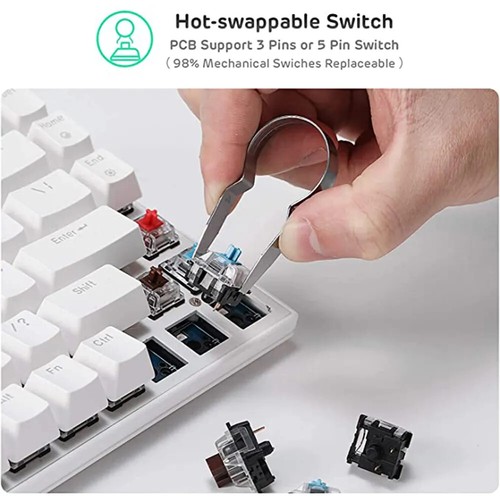 Triple Mode Mechanical Keyboard Hot Swappable Bluetooth Wireless Gamer Keyboard - Picture 3 of 36