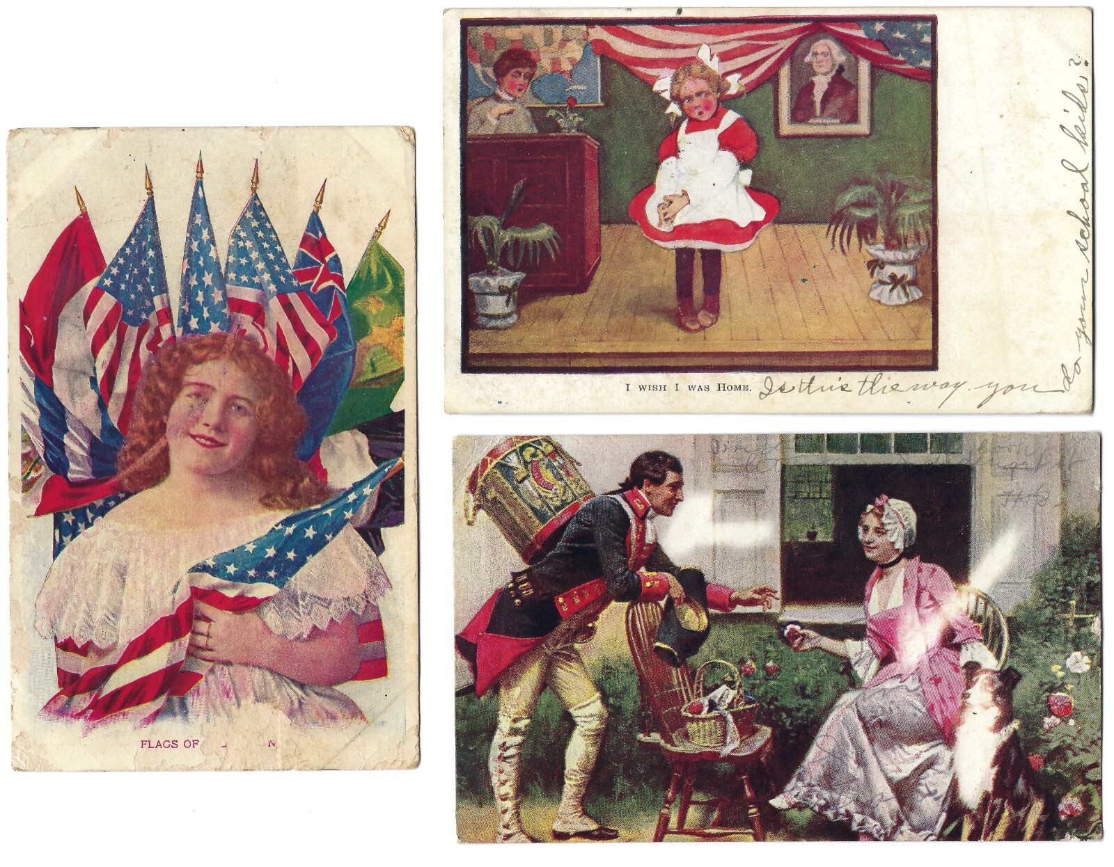 Lot of 3 United States Patriotic Early 1900s Antique Postcards eBay