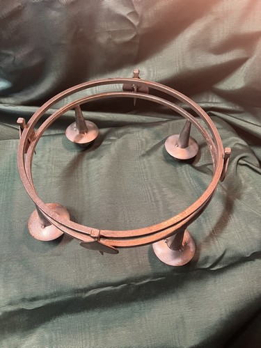 Candle Candelabra Metal Heart Circle Vintage Folk Art Horseshoe Nails - Picture 13 of 24
