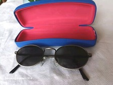 Vintage Bausch Lomb W2875 Black Oval Metal Sunglasses Grey Glass Sturdy FRAMES