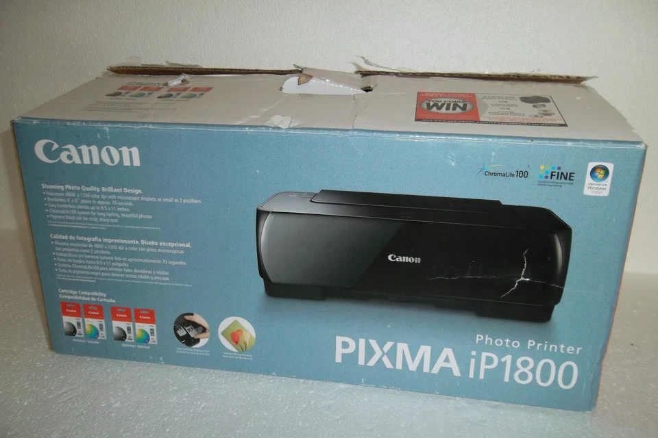 Canon PIXMA iP1800 Photo Printer 1200dpi 4x6 Exif Print USB PC/Mac 1855B002 NEW - Image 4 of 4