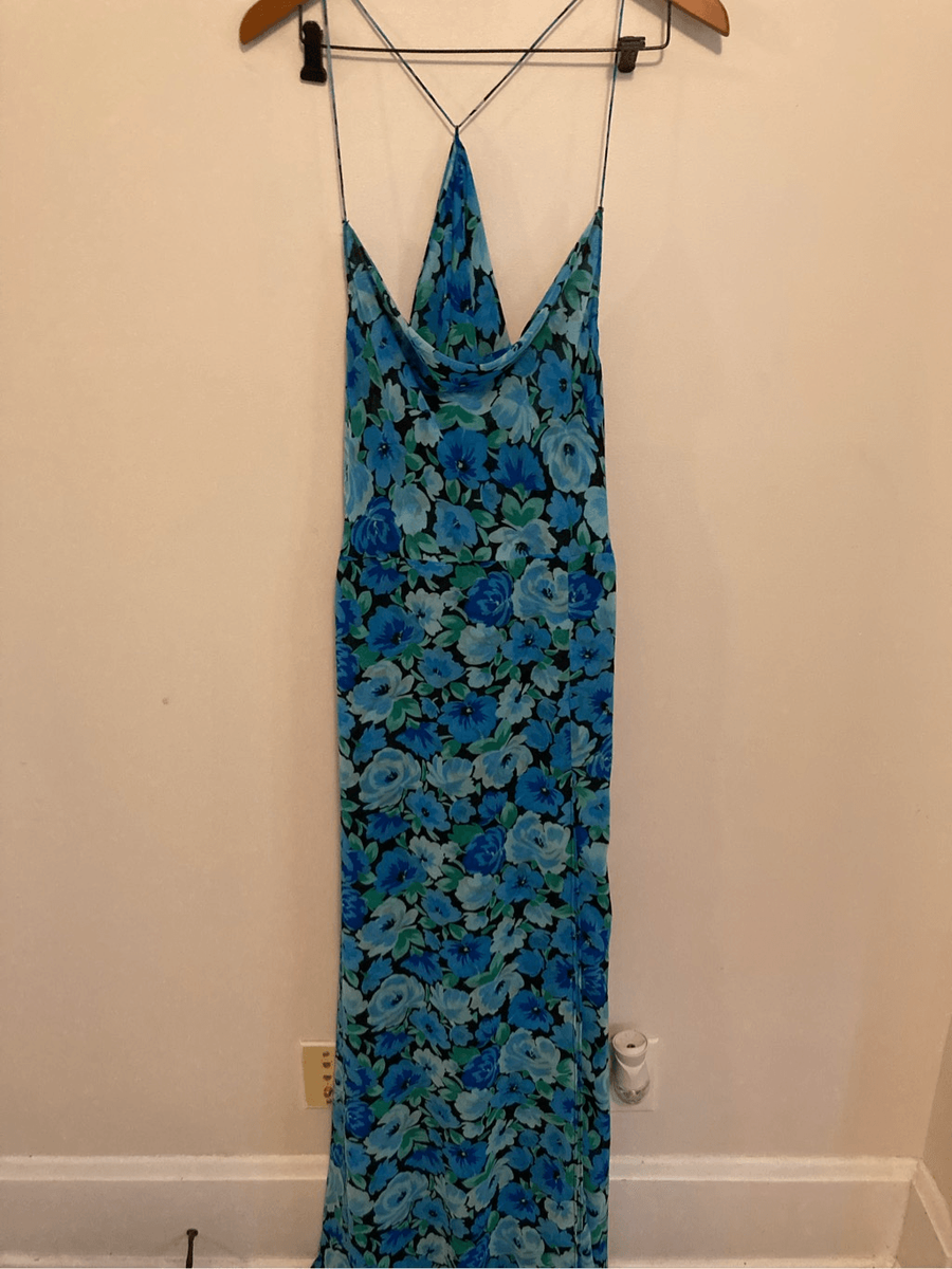 rotate ruffled chiffon maxi dress ROTATE BIRGER CHRISTENSEN Ruffled Chiffon Maxi Dress | Blue