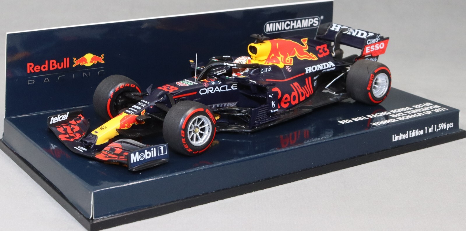 Minichamps Red Bull RB16B Monaco Grand Prix Win 2021 Max Verstappen 410210633