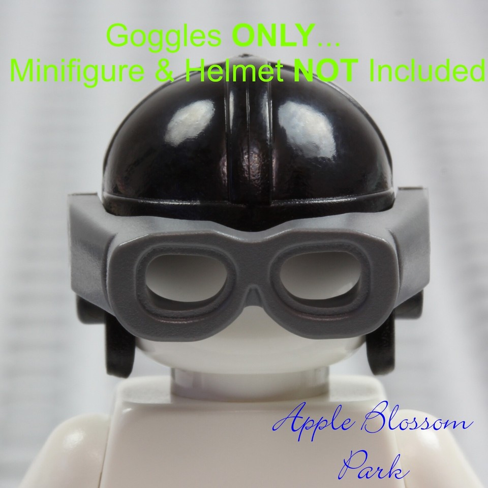 NEW Lego Minifig Dark Gray HELMET GOGGLES Cap Hat Pilot Crash Head Gear