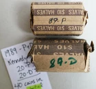 1989 P & D Kennedy Half Dollar Rolls 50c US Coins 1 Roll of 20 Coins Per Mint
