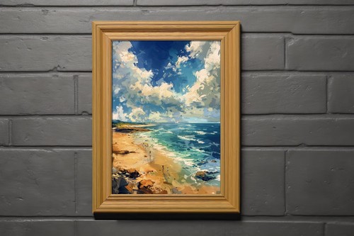 Family Beach Stroll 5"x7" Print on Matte Paper | Bright Coastal Watercolor Art - Picture 8 of 18
