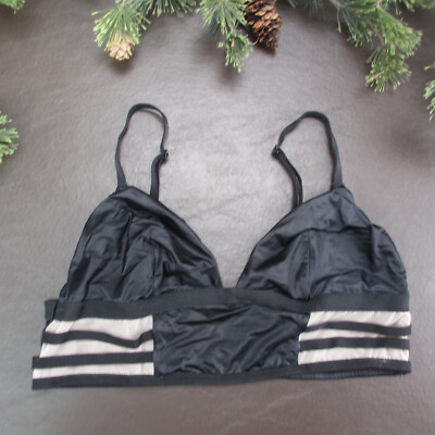 Victoria's Secret Triangle Bra M Black Unlined Wireless Pullover