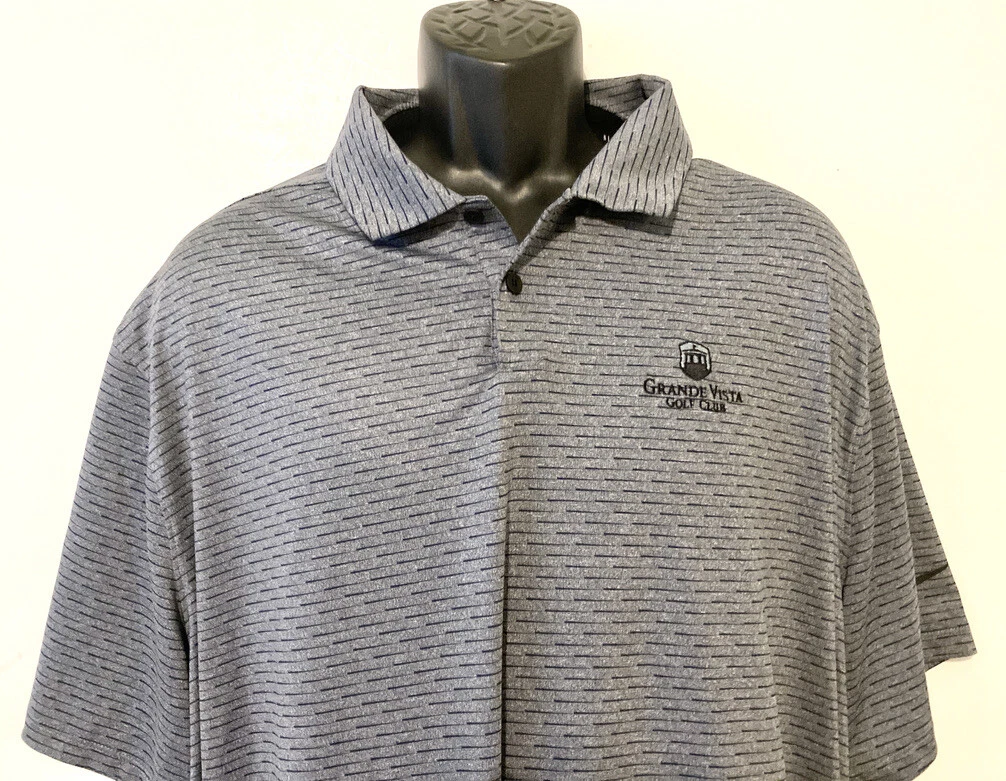 Grand Vista Golf Club Men s Nike Golf Shirt Gray Dri Fit 2XL EUC
