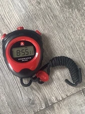 Sports Stopwatch Digital New Red And Black LCD Odometer Watch Timer Chronograph