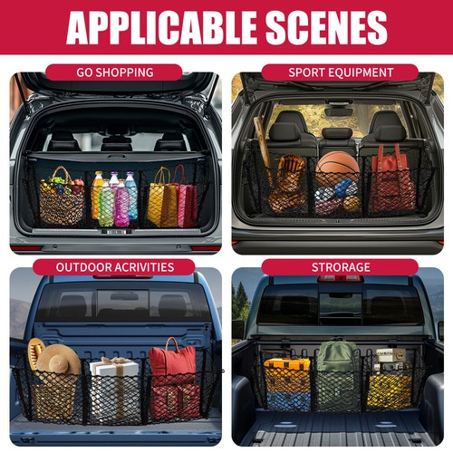 Para Land Rover Range Sobre Coche Camión Cama Malla 3 Bolsillos Red de Carga Organizador - Imagen 8 de 11