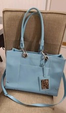 Wilsons Leather Vintage Blue Large Leather Tote Bag