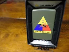 UNITED STATES ARMY US 1ST ARMORED DIVISION OLD IRONSIDES ZIPPO LIGHTER MINT