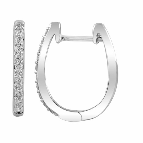 Neymar BLING 20mm Huggie Earrings For Men – Multi-Zirconia 18K White Gold Finish