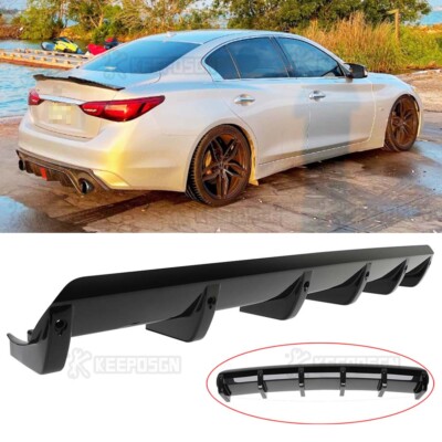 For Infiniti M35 M37 M45 6 Shark Fins Wing Rear Diffuser Bumper Lip Spoiler
