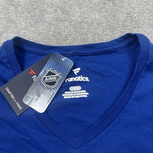 Buffalo Sabres Fanatics V Neck T Shirt Size S Royal Blue Short Sleeve NHL - Picture 4 of 11