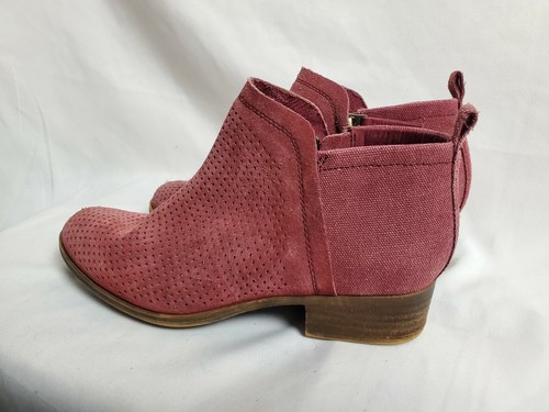 TOMS WOMENS DEIA SIDE-ZIPPER SUEDE ANKLE BOOTS BOOTIES Sz 7 - Picture 2 of 10