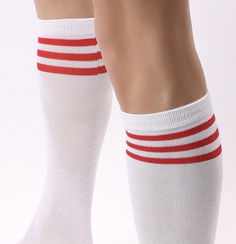 Men's Socks 80's Old School Classic Striped Mid Calf Athletic Tube Socks - Picture 35 of 37