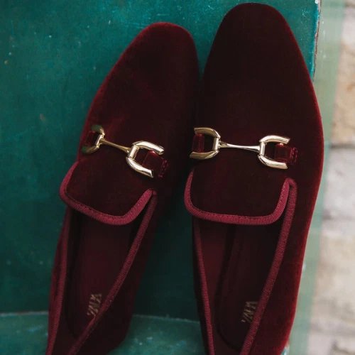 Velvet loafers hotsell womens zara