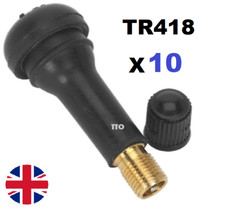 10x Tr418 Brass Tubeless Tyre Valves Dust Caps Rubber Snap In Car Van Quality 10x Tr418 Brass Tubeless Tyre Valves Dust Caps Rubber Snap In Car Van Quality
