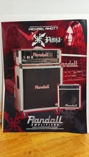 RANDALL NINJA  GUITAR AMPS MICHAEL AMOTT  PRINT AD 11 X 8.5  P4