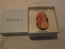 NEW MONET SEAHORSE Trinket  Box Enamel & Crys...