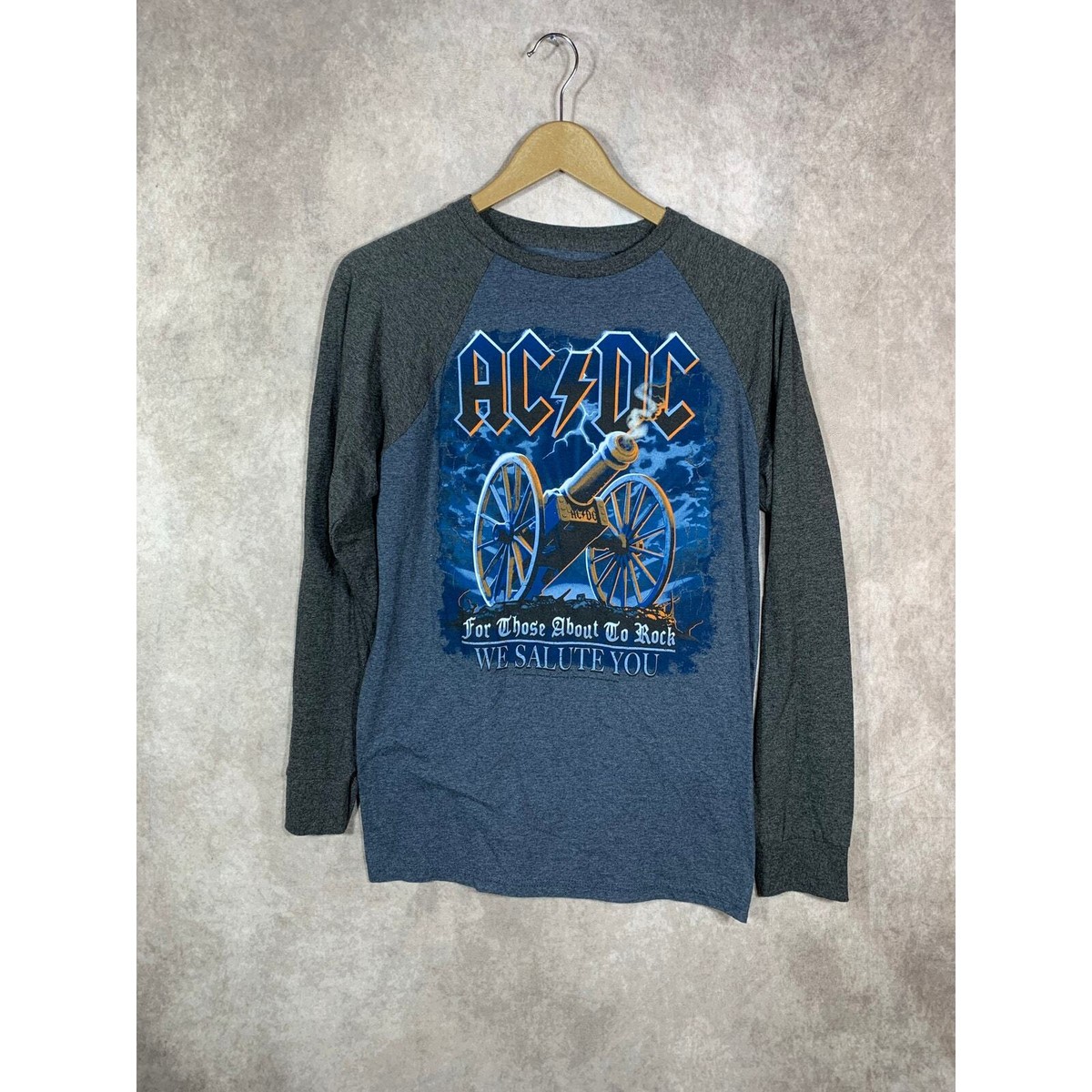 LIQUID BLUE AC/DC /プリントtシャツ/ネイビー/バンt AC/DC 21 Gun Salute Tie-Dye T-Shirt Tee Liquid Blue