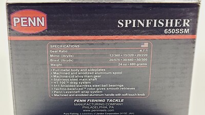 Penn 650 SSM Spinfisher Metal Body - 6500 Saltwater Spinning Reel