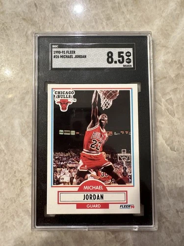 1990-91 Fleer Michael Jordan #26 SGC 8.5 Chicago Bulls NBA Basketball Card