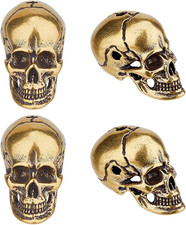 4PCS Skull Spacer Bead Tibetan Style Brass Beads European Large Hole Skull Bead