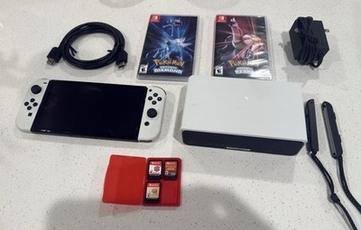 Nintendo Switch OLED Console Bundle with MARIO 3D All Stars - Pokemon games