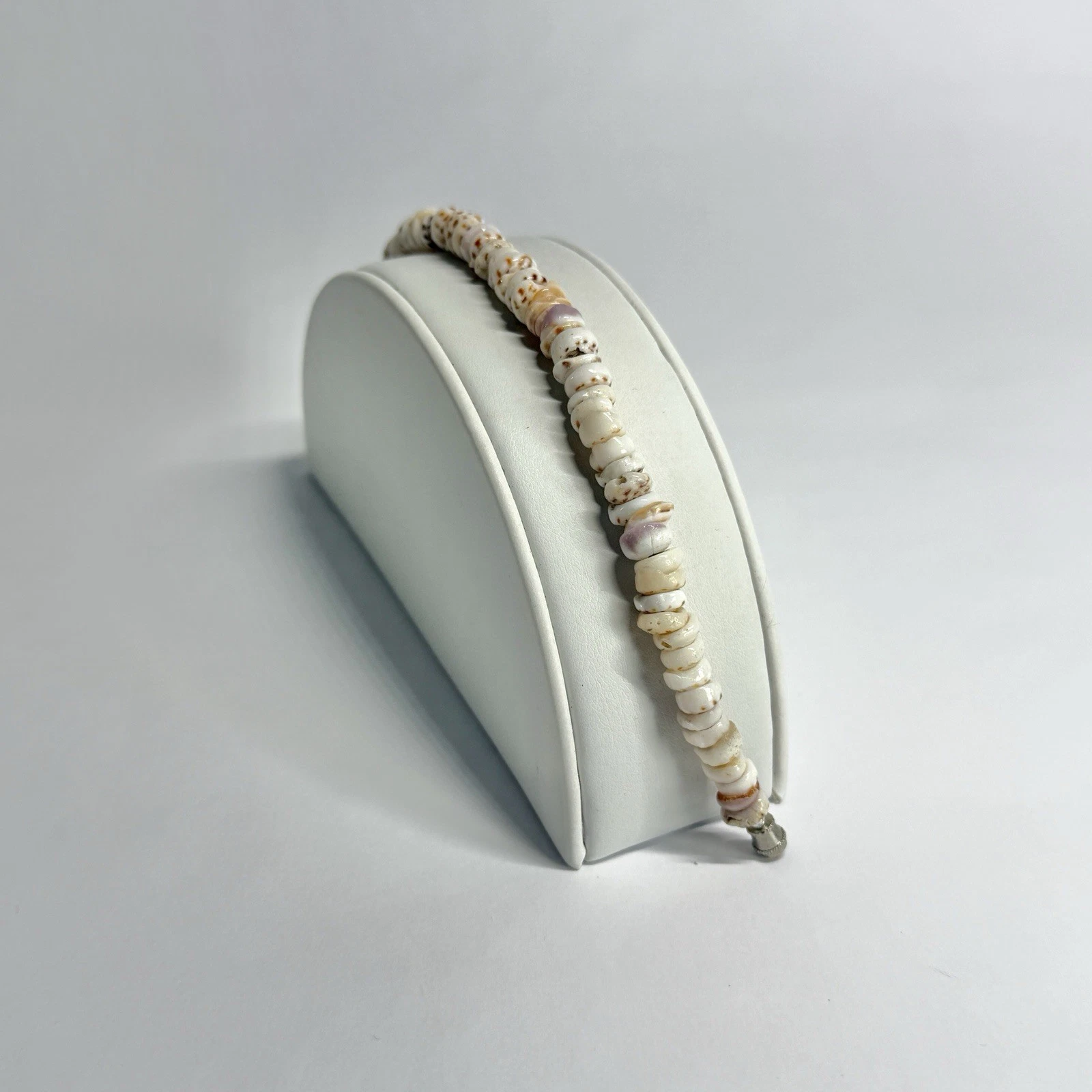Genuine Puka Shell Seashells Silver Tone Vintage Bracelet Jewelry Br249